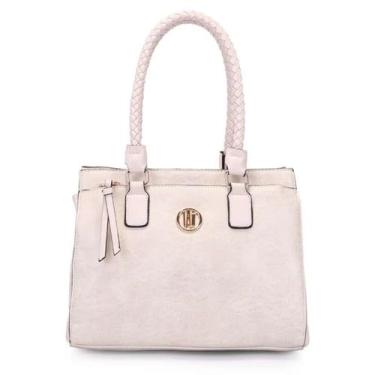 Imagem de Bolsa Wj Satchel Grande c/ Alças Rolete Tresse - Feminina, Off white, 