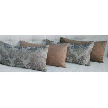 Imagem de Kit 4 Almofadas Retangulares Sued Amassado Jacquard Cheias - INGRID BO