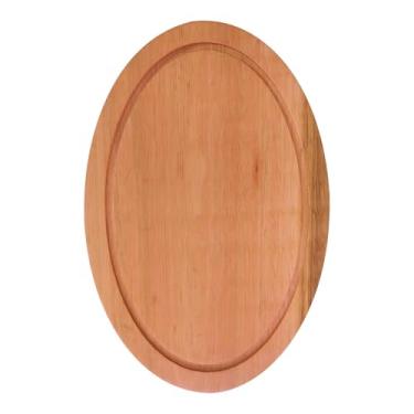 Imagem de Tábua para Servir Queijo e Frios em Madeira de Eucalipto Maciço - Oval com Óleo Mineral Cor:NATURAL;Tamanho:20X30 CM