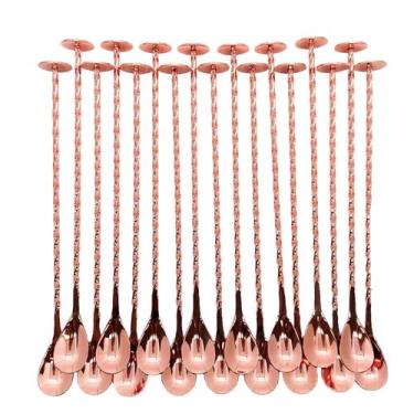 Imagem de Colher Bailarina em Inox Rosé com Disco na Ponta 100un - WebBar, Rosé