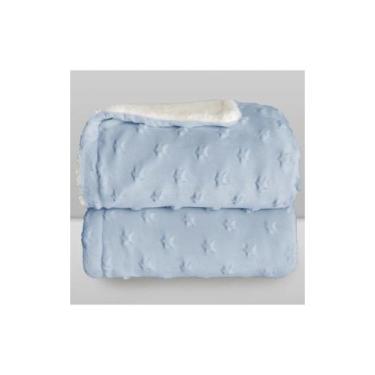 Imagem de Cobertor Donna Laço Bebê Plush com Sherpa Stars - LACO BEBE, 90X110, A