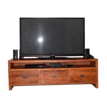 Imagem de Rack Rústico na Madeira de Demolição com 3 Gavetas - Made Wood