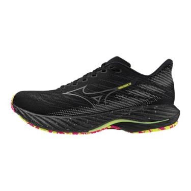 Imagem de Mizuno Tênis de corrida masculino Wave Rider 28, Tetra preto e rosa, 44