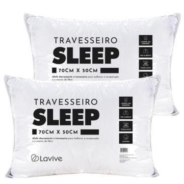 Imagem de Kit 2 travesseiros adulto sleep 70 x 50 cm - LAVIVE