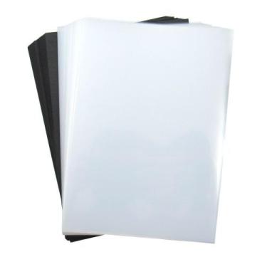 Imagem de Kit Capa encadernação A4 Transparente Lisa + Preta Couro 200un - Marpa