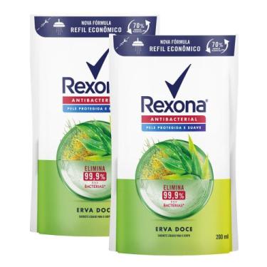 Imagem de Kit 2 Sabonete Líquido Rexona Antibacterial Erva-Doce Refil 200ml