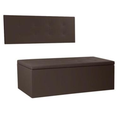 Imagem de Kit Painel e Calçadeira Baú Queen 1,60m Berlim Corano - Pallazio, Marr