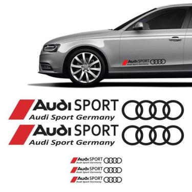 Imagem de Faixas Audi Sport Germany Lateral Traseiro Preto Genérico - SPORTINOX,