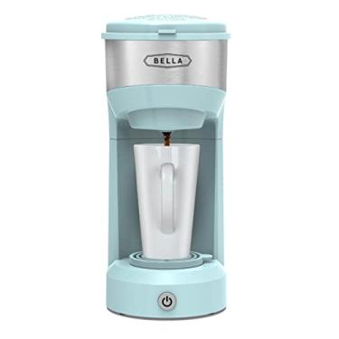 Imagem de BELLA Cafeteira de dose única de cerveja dupla, fabrica café Kcup e moído, grande capacidade de 400 ml, fácil de um toque, desligamento automático, água-marinha