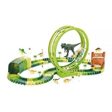 Imagem de Pista De Carrinho Mundo Dinossauro Com Looping E Acessórios - Dm Toys