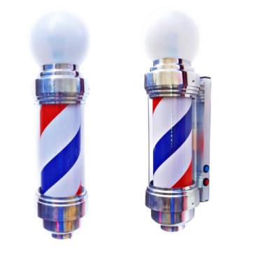 Imagem de Barber pole 60cm giratório bivolt + mais caixa de lâmina lord. - JR PO