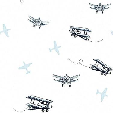 Imagem de Papel de Parede Infantil Aviões Azul Fofura Baby FF4038