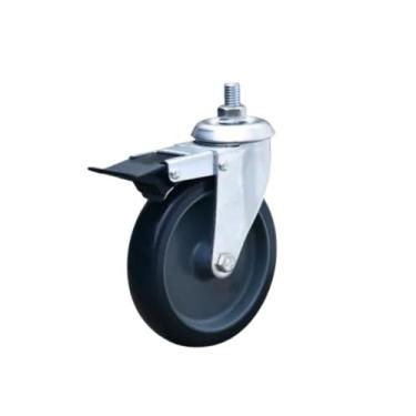 Imagem de Rodizio Gir 3 Espiga Freio Roda Pvc Cinza Fp 60kg - Colson - Colson Ro