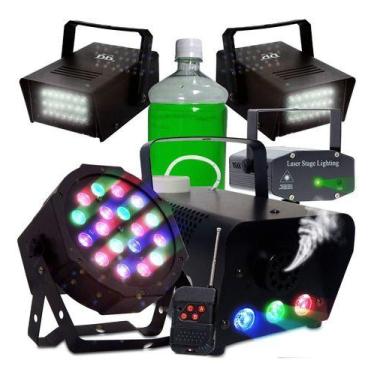 Imagem de Kit Iluminação Para Festas Dj Balada Jogo De Luz Strobos Rgb - BRIWAX,