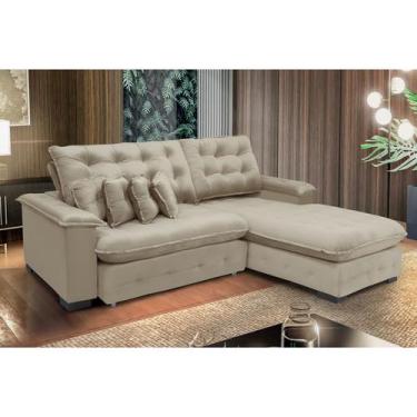 Imagem de Sofá Berlin 2.65x1.70m com Chaise Super Pillow Top - Bege - Sofisticat