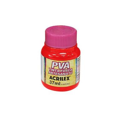 Imagem de Tinta Pva Fosca Acrilex 37ml para Artesanato Cores Diversas, Vermelho 