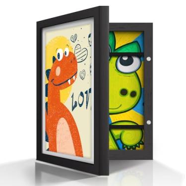 Imagem de Artfeel 1 pacote com molduras de arte para crianças, 21 x 27 cm, moldura de arte infantil com abertura frontal, moldura de armazenamento infantil para parede, comporta 50 peças de desenhos,