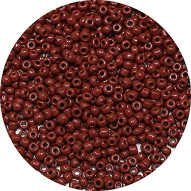 Imagem de Bala&Fillic Grânulos de semente de 4 mm cor café escuro opaco cerca de 1200 peças/100 gramas no saco, 6/0 contas de vidro para artesanato para fazer pulseira e colar (café escuro)