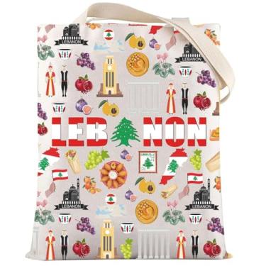 Imagem de LEVLO Lebanon Tote Bag Lebanon Travel Souvenir Gift The Republic of Lebanon Trip Shoulder Bag Lebanon Vacation Merchandise, Bolsa Líbano, Medium