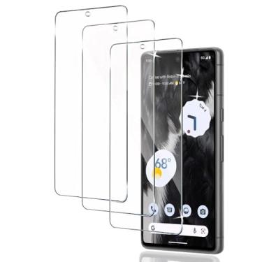 Imagem de DYNASCO Pacote com 3 protetores de tela para Google Pixel 7, rigidez 9H, proteção de tela completa, película de vidro temperado HD para Google Pixel 7 - antiimpressões digitais, antiarranhões, fácil