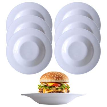 Imagem de Jogo 6 Pratos Fundo em Melamina Restistente Restaurante 17cm - Fx