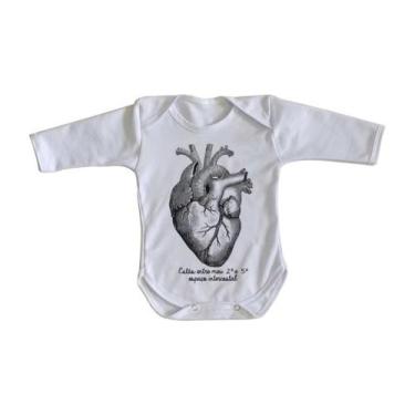Imagem de body nenê criança roupa bebê manga longa Coração Intercostal - Empório