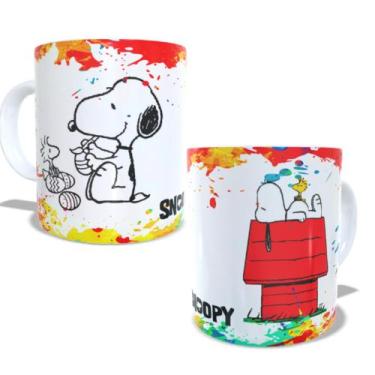 Imagem de Caneca de porcelana infantil Snoopy para colorir com giz de cera - Neb