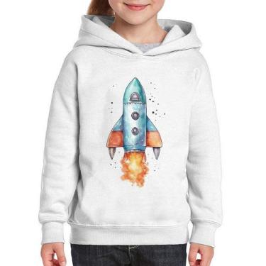 Imagem de Moletom Infantil Foguete - Foca na Moda, Branco, 10