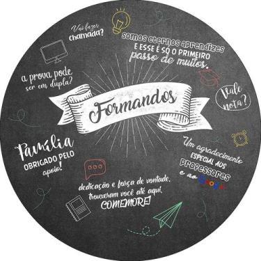 Imagem de Painel De Festa Redondo 1,50x1,50 - Formatura Chalkboard 003 - Via Cor