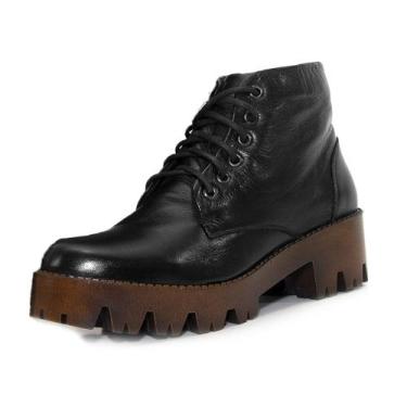 Imagem de Coturno Feminino Tratorado Chunky Reta Oposta - 9000 - Preto, 38