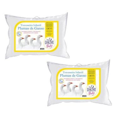 Imagem de Kit com 2 Travesseiro de Plumas de Ganso - Bebe - Daune