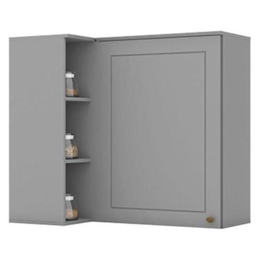 Imagem de Armário Aéreo Canto Reto 1 Porta Americana Cinza  Henn