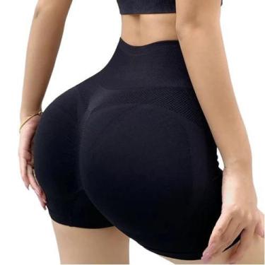 Imagem de Short Bermuda Levanta Bumbum Cintura Alta Modeladora Fitness, Preto, P