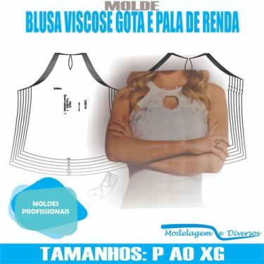 Imagem de Molde blusa gota, modelagem&diversos, p-xg, correios