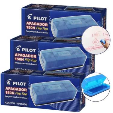 Imagem de Kit Apagador 3un para Quadro Branco ou Vidro 150n Flip Top Pilot Compa