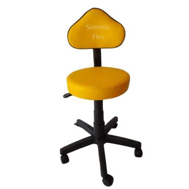 Imagem de Cadeira Mocho Verona  com regulagem de altura  com base com rodízio korano amarelo