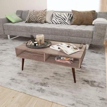 Imagem de Mesa de Centro 2 Nichos com Pés de Plástico - Rústico - Movelbento, Na