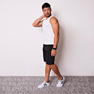 Imagem de Bermuda Masculina Cargo em Sarja - I.Con, Preto, 44