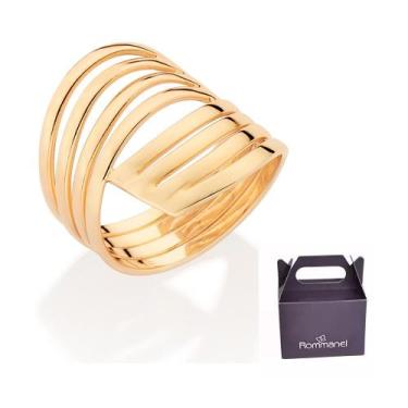 Imagem de Maxi Anel Quatro Fios Banhado à Ouro Rommanel 513498, 16, Dourado