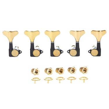 Imagem de KAISH 5 cordas 3R2L 18:1 afinadores de baixo selados para baixo afinador de guitarra para baixo Ibanez/Yamaha estilo acústico/baixo elétrico preto com ouro