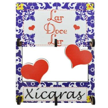 Imagem de Porta Xícara Para 6 Unidades Decoração Lar Doce Lar 28x21,5 Mdf 6mm Ma