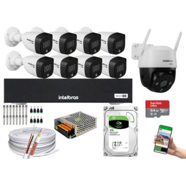 Imagem de Kit Intelbras 9 Camera Full Color Dvr Mhdx 3008-C c/hd 3tb e Im7 360 S