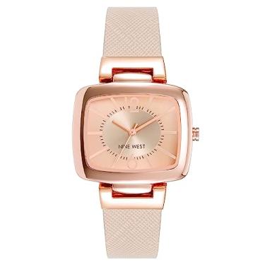 Imagem de Nine West Relógio feminino Saffiano com pulseira, Blush rosa/ouro rosa