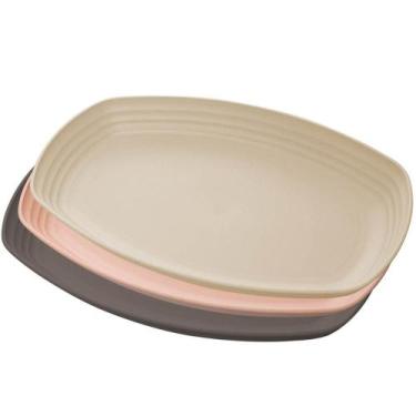 Imagem de Travessa de Bambu e Plástico 29x18x3cm Lines Lyor Sortidas B