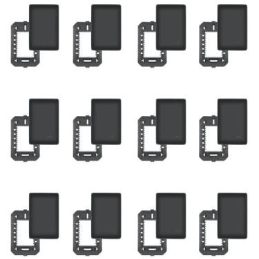 Imagem de Kit 12 Placas Espelho Cega Preto 4x2 Fame Fosco Black 4068