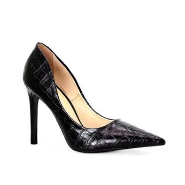 Imagem de Sapato feminino scarpin salto alto fino croco - Taty Morena calçados ,