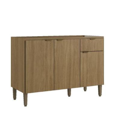 Imagem de Balcão Pia THB CM190 Mag 3 Portas 1 Gaveta Sem Tampo 85x120x52cm, NATU