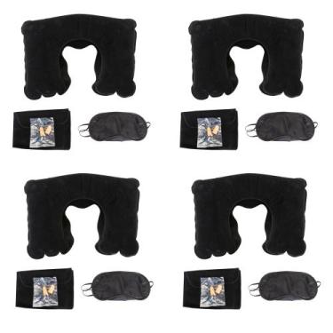 Imagem de 4 Kits de Viagem Com 3 Itens - Tapa Olho - Almofada - Protetor Auricul