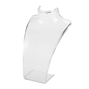 Imagem de Suporte para brinco e colar, cabeça de manequim, suporte para busto, modelo, loja, expositor de joias, transparente, design requintado, acrílico de qualidade premium, três: (Transparente)