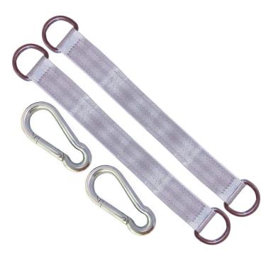 Imagem de Kit de tiras de balanço AIVOOF para pendurar, 2 peças de 24 cm / 9,45 polegadas tiras de balanço curtas comporta 200 kg com 2 ganchos de encaixe perfeito para pendurar o assento, prancha, rede, saco de perfuração, cinza